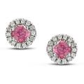 14k White Gold 3/4ct TDW Pink and White Diamond Stud Earrings (G-H, I1)