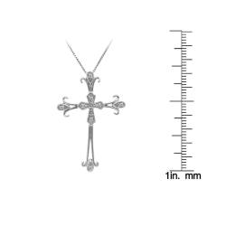 Sterling Silver Diamond Accent Cross Necklace