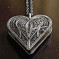 Silver 'Filigree Heart' Locket Necklace (Peru)