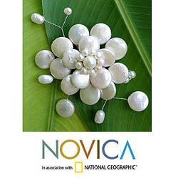 Pearl 'Morning Chrysanthemum' Brooch (4-15 mm) (Thailand)