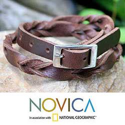Leather 'Brown Trendsetter' Wrap Bracelet (Thailand)