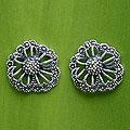Sterling Silver 'Bouquet' Marcasite Flower Earrings (Thailand)
