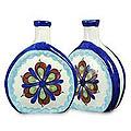 Set of 2 Ceramic 'San Antonio Blossom' Vases (Guatemala)