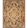 Asian Hand-knotted Savonnerie Brown Wool Rug (9' x 12')