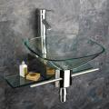 Kokols Wall Mount Vanity and Glass Vessel Sink Combo