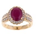 Dyach 14k Yellow Gold Ruby and 2/5ct TDW Diamond Fashion Ring (G-H, I1-I2)