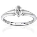10k White Gold 1/3ct TDW Diamond Solitaire Bezel Engagement Ring (H-I, SI1-SI2)