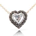 14k Rose Gold 1ct TDW Diamond Heart Necklace (G-H, SI1-SI2)