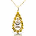 14k Yellow Gold 2 3/8ct TDW White and Yellow Diamond Necklace (F-G, VS1-VS2)