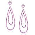 Sterling Silver Pink Sapphire Diamond Accent Dangle Earrings (H-I, I1-I2)
