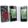 Heart Case/ Screen Protector for Apple iPhone 4
