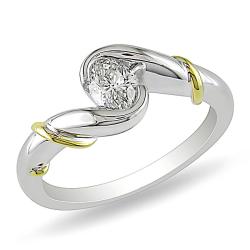 18k White Gold 1/2ct TDW Diamond Solitaire Ring (I, SI2)