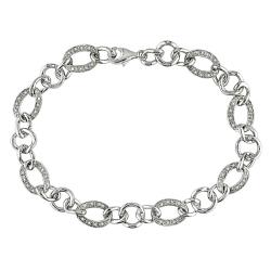 Sterling Silver 1/4ct TDW Diamond Link Bracelet (H-I, I3)