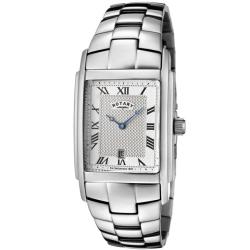 Rotary Men's Silver Textured Dial Stainless Steel Watch