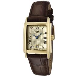 Rotary Women's Champagne Textured Dial Brown Leather Watch