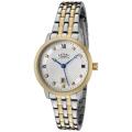 Rotary Women's Silver Textured Dial Two-tone Crystal Watch