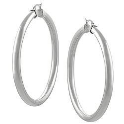 Stainless Steel 65-mm Round Hoop Earrings