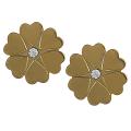 Stainless Steel Goldplated Flower Stud Earrings
