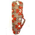 Dutch Wax Cloth Brown, White and Red Tripod Bag (Rwanda)