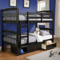 Simone Black Twin Bunk Bed and Toy Box