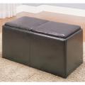 Landon Dark Brown Bi-cast Vinyl Storage Bench