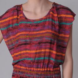 Journee Collection Junior's Kimono-sleeve Striped Pattern Tunic Top