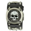 Nemesis Men's Punk Rock Star Skull Leather Band Watch