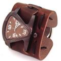 Nemesis Men's Signature Brown Cooper Triangle Leather Band Watch
