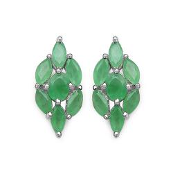 Sterling Silver Genuine Emerald Earrings