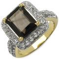 Sterling Silver Fancy-cut Smoky Quartz Ring