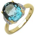 Sterling Silver Oval-cut Blue Topaz Ring