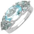 Sterling Silver Marquise-cut Blue Topaz Fashion Ring