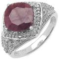 Sterling Silver Ruby and 1/10ct TDW Diamond Ring (I-J, I2-I3)