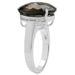 Sterling Silver Smoky Quartz Solitaire Ring