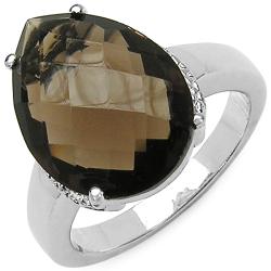 Sterling Silver Smoky Quartz Solitaire Ring