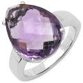 Sterling Silver Pear-cut Amethyst Ring