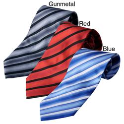 Boston Traveler Men's Striped Pattern Tie Hanky Set