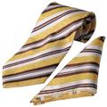 Boston Traveler Men's Swirl and Striped Pattern Tie Hanky Set