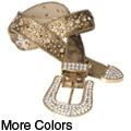 Journee Collection Women's Rhinestone and Stud Embellished Belt
