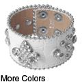 Journee Collection Women's Fleur-de-lis Accent Snap Bracelets