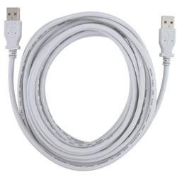 White 15-foot M/ M USB 2.0 Type A to A Cable
