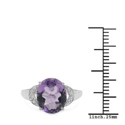 Sterling Silver Oval-cut Amethyst and White Topaz Ring