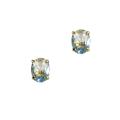 10k Yellow Gold Oval-cut Aquamarine Stud Earrings