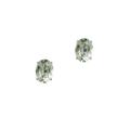 10k White Gold Oval-cut Green Amethyst Stud Earrings