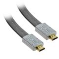 AMC 3-foot Silver Metal Hood HDMI Flat Cable with Ethernet