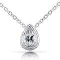 14k White Gold 2/5ct TDW Diamond Solitaire Necklace (H-I, I1-I2)
