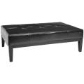 Broadway Black Leather Cocktail Ottoman