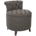 Toulon Tufted Grey Vanity Stool