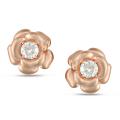 14k Pink Gold 1/5ct TDW Diamond Flower Earrings (G-H, SI2)