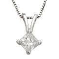 14k Gold 1/3ct TDW Princess Diamond Solitaire Necklace (I-J, I1-I2)